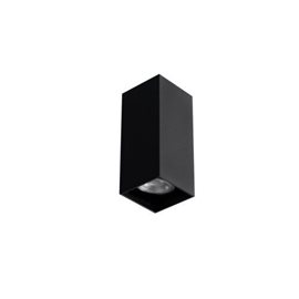 VELIA nástěnné bodové svítidlo 2x GU10 50W bez zdroje 15,5cm hranaté IP20, černé