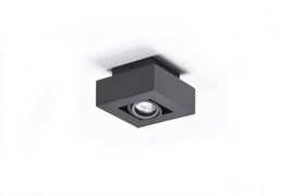 NIKEA 1 přisazené bodové svítidlo 1x GU10 50W bez zdroje 14cm hranaté IP20, černé