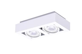 NIKEA 2 přisazené bodové svítidlo 2x GU10 ES111 16W bez zdroje 25cm hranaté IP20, bílé
