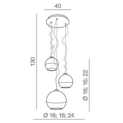 SILVER BALL 3 závěsné svítidlo 3x E27 60W bez zdroje 40cm IP20, chrom/čiré sklo 2