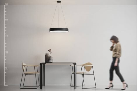 Sovana SMART závěsné svítidlo LED 40W 2200lm 3000-6500K 45cm kulaté IP20, šedé 3
