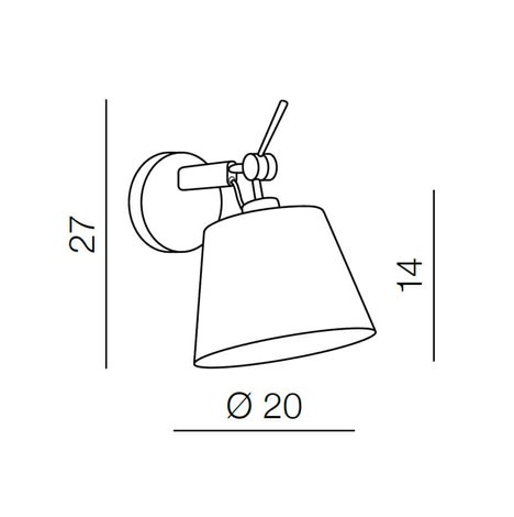 Zyta XS ALU nástěnná lampa s vypínačem 1x E27 60W bez zdroje IP20, chrom/šedá 4