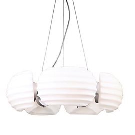 RONDO závěsné svítidlo 5x E14 40W bez zdroje 65cm IP20, chrom/bílá
