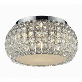 SOPHIA stropní svítidlo 3x E14 40W 31cm IP20, chrom/křišťál