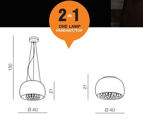 BURN stropní/závěsné svítidlo 5x G9 40W bez zdroje 40cm IP20, chrom/křišťál 4