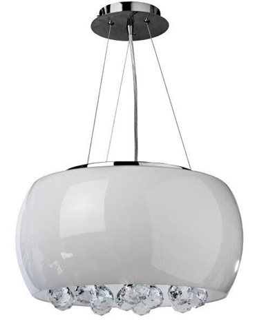QUINCE stropní/závěsné svítidlo 6x G9 40W bez zdroje 50cm IP20, chrom/opál 1