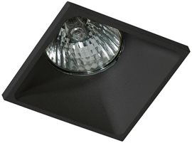 PIO podhledové svítidlo 1x GU10 50W bez zdroje 7,6cm hranaté IP20, černé