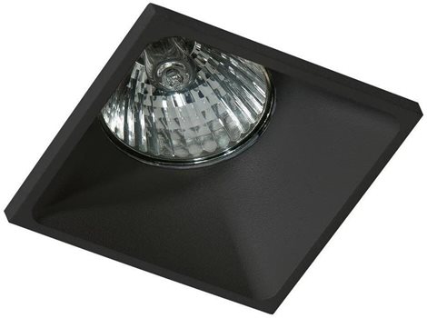 PIO podhledové svítidlo 1x GU10 50W bez zdroje 7,6cm hranaté IP20, černé 1