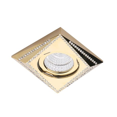 Mira podhledové svítidlo 1x GU10 50W bez zdroje 8cm hranaté IP20, zlatá/křišťál 1