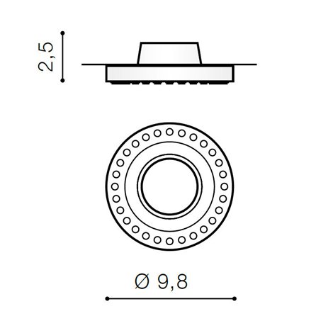 Simon Round zápustné svítidlo 1x GU10 50W bez zdroje 9,8cm kulaté IP20, chromové 2