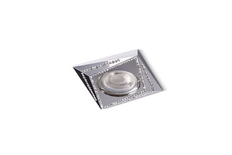 Mira podhledové svítidlo 1x GU10 50W bez zdroje 8cm hranaté IP20, chrom/křišťál 1