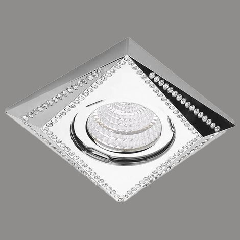 Mira podhledové svítidlo 1x GU10 50W bez zdroje 8cm hranaté IP20, chrom/křišťál 2