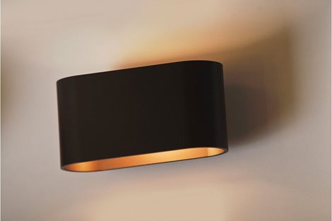 Vega nástěnné svítidlo 1x G9 40W bez zdroje 16cm IP20, černá/zlatá 3