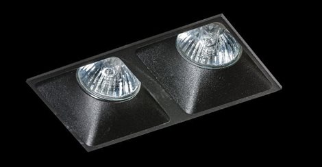 Pio 2 podhledové svítidlo  2x GU10 50W bez zdroje 16cm hranaté IP20, černé 2