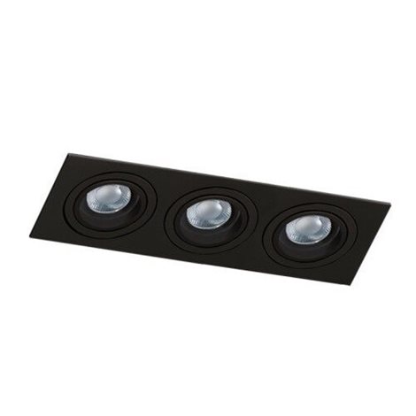 Caro 3 Square podhledové svítidlo 3x GU10 50W bez zdroje 25,6cm hranaté IP20, černé 1