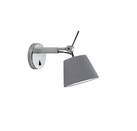 Zyta XS ALU nástěnná lampa s vypínačem 1x E27 60W bez zdroje IP20, hliník/šedá 2