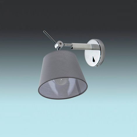 Zyta XS ALU nástěnná lampa s vypínačem 1x E27 60W bez zdroje IP20, hliník/šedá 3