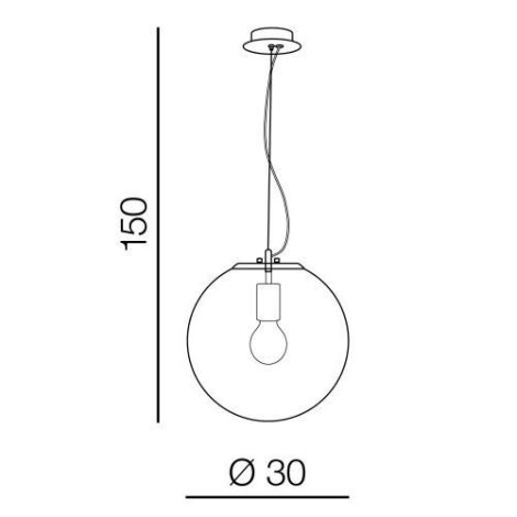Iris závěsné svítidlo 1x E27 40W bez zdroje 30cm kulaté IP20, čiré/měděné sklo 2