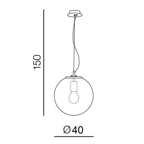 Iris závěsné svítidlo 1x E27 40W bez zdroje 40cm kulaté IP20, čiré/měděné sklo 2