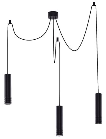 Locus L závěsné bodové svítidlo 3x GU10 35W bez zdroje 130cm kulaté IP20, černé