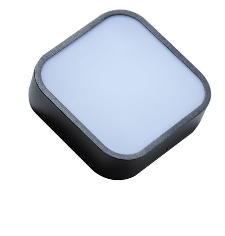 LUCIE koupelnové přisazené svítidlo 2x E27 20W bez zdroje 22cm hranaté IP44, černé 3