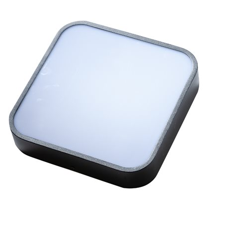 LUCIE koupelnové přisazené svítidlo 3x E27 20W bez zdroje 30cm hranaté IP44, černé 3