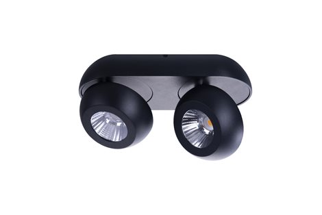 OJOS 2 přisazené bodové svítidlo LED 18W 1400lm 3000K IP20, černé 3