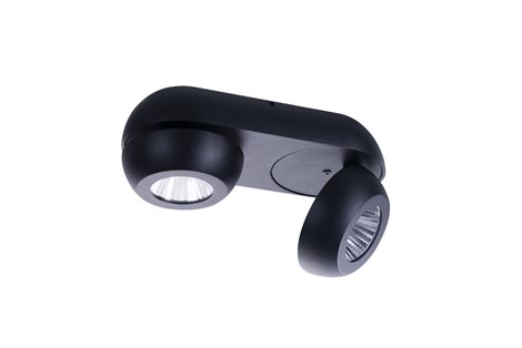 OJOS 2 přisazené bodové svítidlo LED 18W 1400lm 3000K IP20, černé 6
