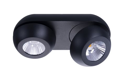 OJOS 2 přisazené bodové svítidlo LED 18W 1400lm 3000K IP20, černé 7