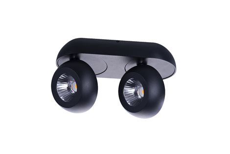 OJOS 2 přisazené bodové svítidlo LED 18W 1400lm 3000K IP20, černé 2