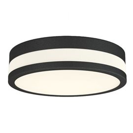 KARI koupelnové přisazené svítidlo LED 12W 420lm 3000K 22cm kulaté IP44, černé