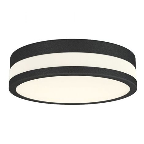 KARI koupelnové přisazené svítidlo LED 12W 420lm 3000K 22cm kulaté IP44, černé 1