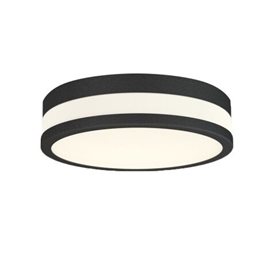 KARI koupelnové přisazené svítidlo LED 18W 700lm 3000K 29cm kulaté IP44, černé
