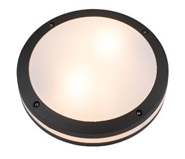 FANO venkovní přisazené svítidlo 2x E27 40W bez zdroje 30cm kulaté IP54, tmavě šedé