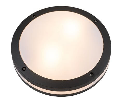 FANO venkovní přisazené svítidlo 2x E27 40W bez zdroje 30cm kulaté IP54, tmavě šedé