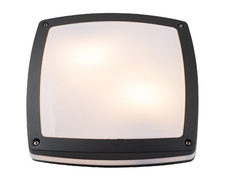 FANO venkovní přisazené svítidlo 2x E27 40W bez zdroje 30cm hranaté IP54, tmavě šedé