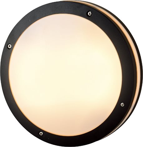 FANO venkovní přisazené svítidlo 2x E27 40W bez zdroje 30cm kulaté IP54, černé
