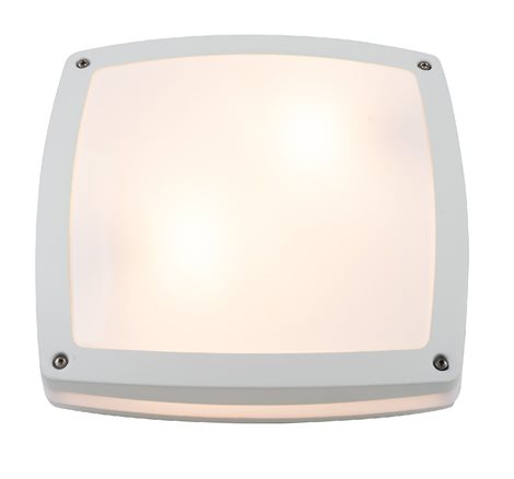 FANO venkovní přisazené svítidlo 2x E27 40W bez zdroje 30cm hranaté IP54, bílé