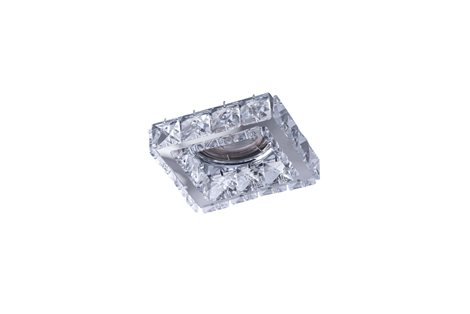 ESTER podhledové svítidlo 1x GU10 50W bez zdroje 10,3cm hranaté IP20, chrom/křišťál 2