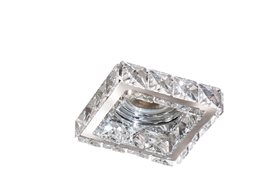 ESTER podhledové svítidlo 1x GU10 50W bez zdroje 10,3cm hranaté IP20, chrom/křišťál