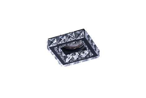 ESTER podhledové svítidlo 1x GU10 50W bez zdroje 10,3cm hranaté IP20, černá/křišťál