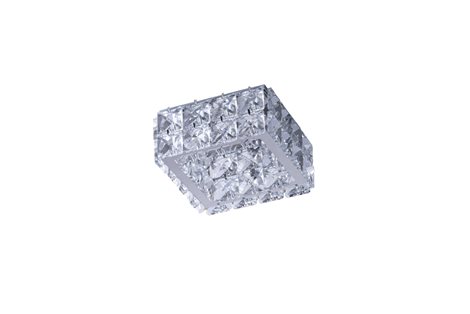 ESTER 2 podhledové svítidlo 1x GU10 50W bez zdroje 10,3cm hranaté IP20, chrom/křišťál