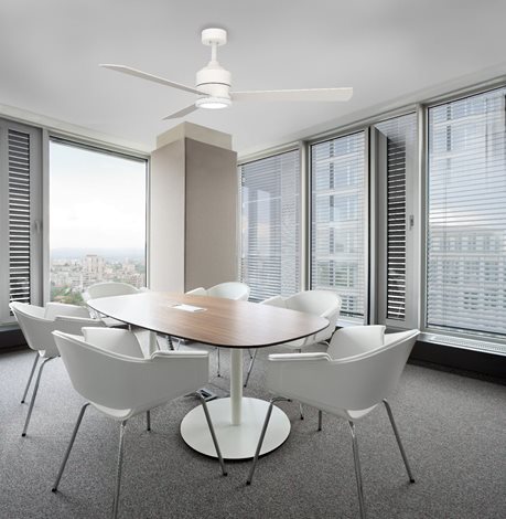 VINCA stropní svítidlo s ventilátorem LED 18W 600lm 3000/4000/5500K CCT 124cm IP20, bílé + ovladač 5