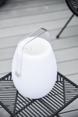 BOOMBOX venkovní přenosná lampa LED 10W + 1,8W 800lm 3000K RGB stmívatelná 32cm IP44, bílá 8