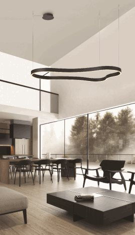 MIRABELLA závěsné svítidlo LED 60W 3150lm 3000K 120cm IP20, černé 2