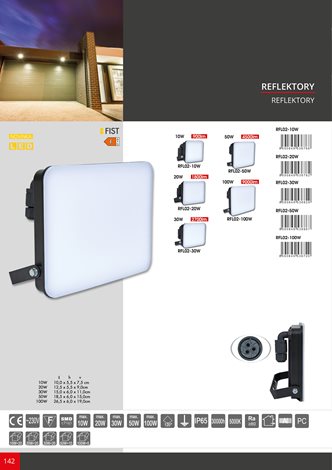 RFL02-100W LED reflektor 100W,4000K,IP65,9000Lm 4