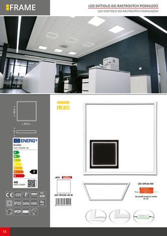 LED-FRAME-40/BI LED rám 60x60cm 408W 3600lm 4000K IP20 7