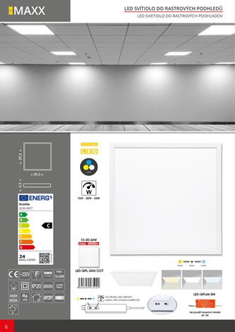 LED-GPL-24W/CCT SMD panel MAXX 24W 59,5x3,3cm 4000lm CCT 7