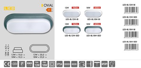 LED-BL18W-BI LED svítidlo venkovní nástěnné 18W 1405lm 4000K IP54 bílé 3