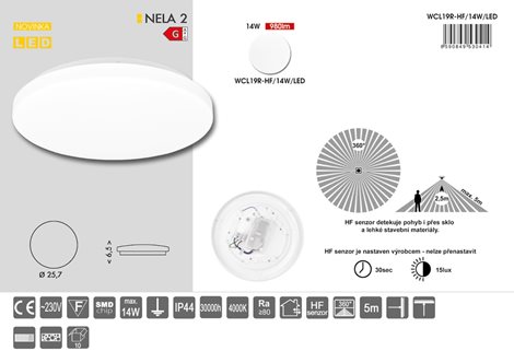 WCL19R-HF/14W/LED LED sv. stropní kruh vč. HF 14W,980lm,4000K,bílé 5